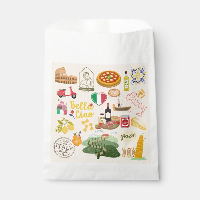 Italy Symbols Travel Lovers Favour Bag (Front)