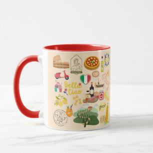 Italy Symbols Travel Lovers Mug