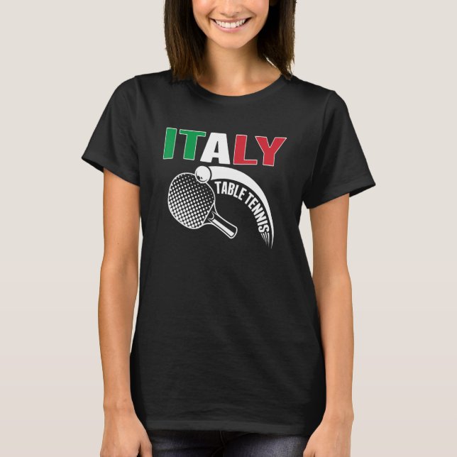 Italy Table Tennis   Support Italian Ping Pong Tea T-Shirt (Front)