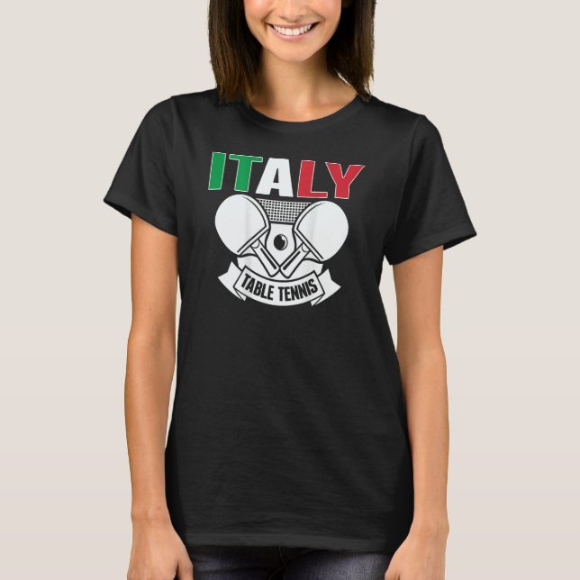 Italy Table Tennis   Support Italian Ping Pong Tea T-Shirt (Front)