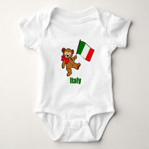 Italy Teddy Bear Baby Bodysuit