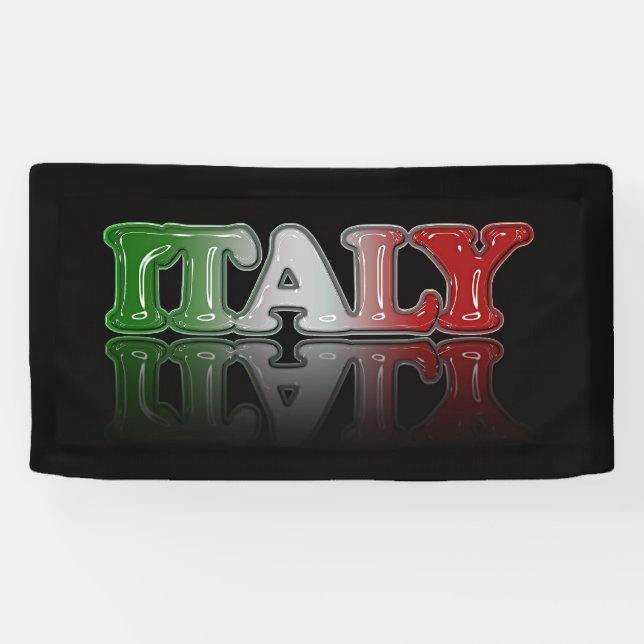 ITALY text with reflection Banner (Horizontal)