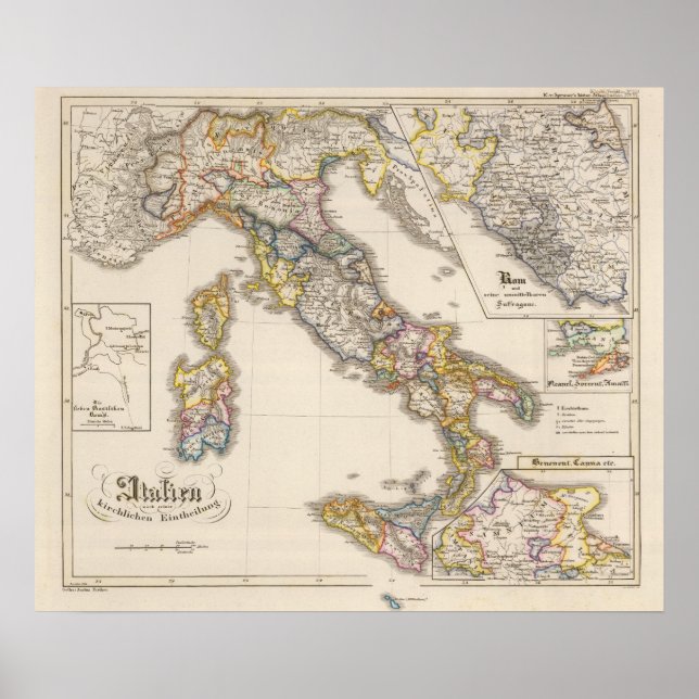Italy to his ecclesiastical division poster (Front)
