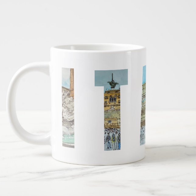 Italy travel locations  large coffee mug (Left)