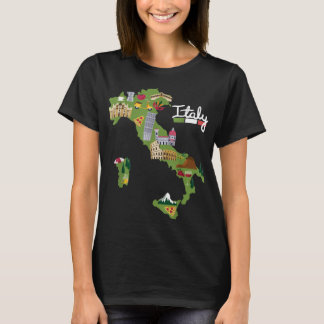 Italy Travel Map Flag Italia Pride Souvenir Vacati T-Shirt