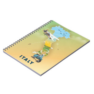 Italy Travel poster. Notebook