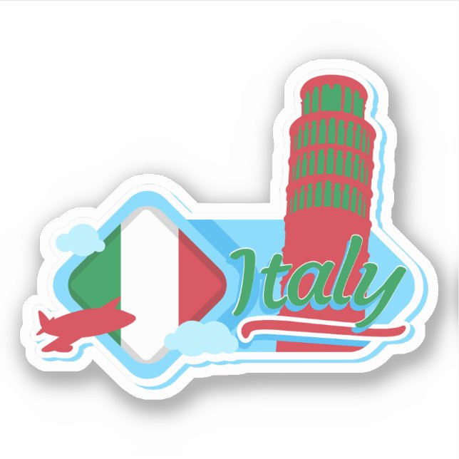 Italy Travel Vinyl Sticker (Front)