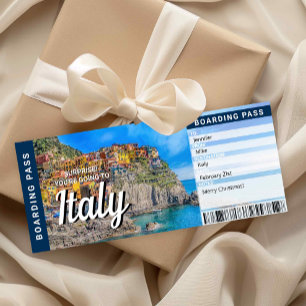 Italy Trip Surprise Boarding Pass Card
