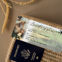 ITALY Tuscany Boarding Pass QR Photo Wedding