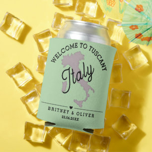 Italy Tuscany Destination Wedding Favours Can Cooler