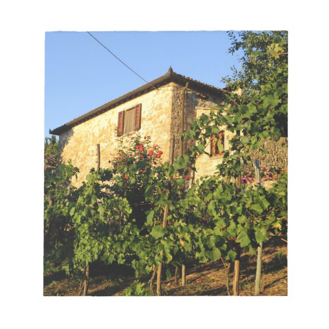 Italy, Tuscany, Greve. Late summer wine scenes Notepad (Front)