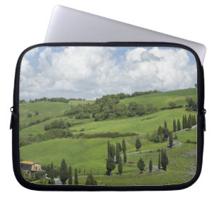 Italy, Tuscany. La Foce. A curved road winds up Laptop Sleeve