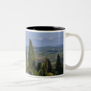 Italy, Tuscany, Montepulciano. View of the Two-Tone Coffee Mug