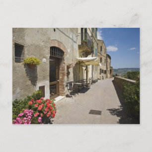 Italy, Tuscany, Pienza. Outer walkway around Postcard