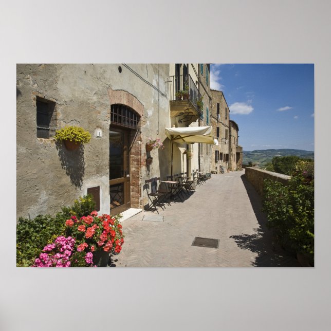 Italy, Tuscany, Pienza. Outer walkway around Poster (Front)