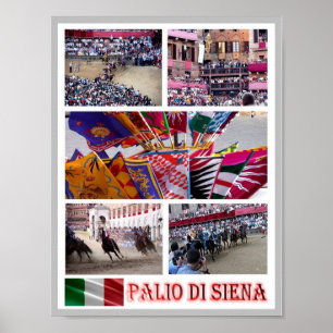 Italy - Tuscany - Siena - Palio - Mosaic - Poster