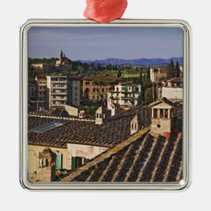 Italy, Tuscany, Siena. Rooftop view of city Metal Tree Decoration