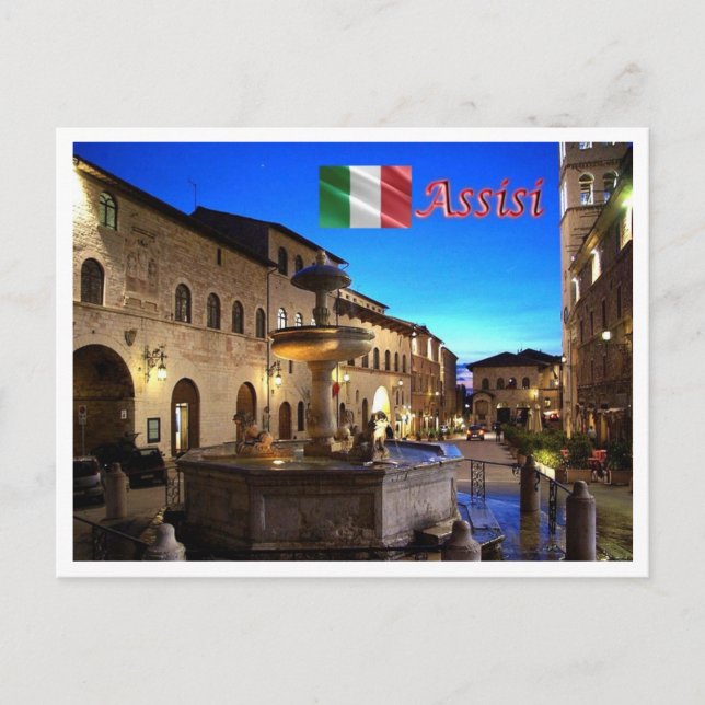 Italy - Umbria - Assisi - Town Hall Square - Postcard (Front)