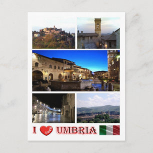 Italy - Umbria - I Love - Postcard