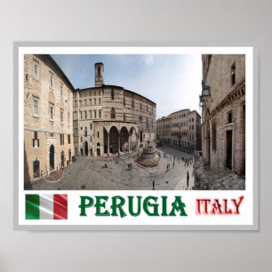 Italy - Umbria - Perugia - Cityscape - Poster