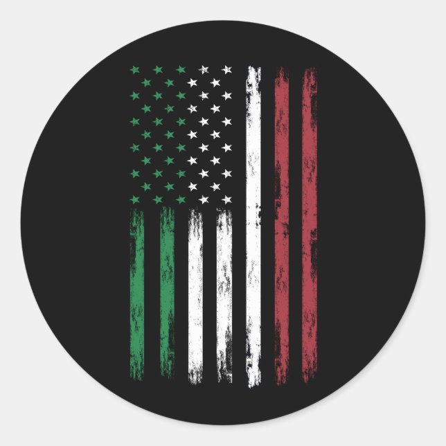 Italy USA Flag 4th Of July Patriotic American Ital Classic Round Sticker (Front)