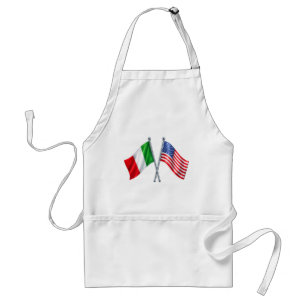 Italy USA Flag Kitchen Apron