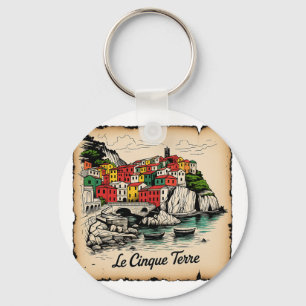 Italy Vacation Cinque Terre Riomaggiore Sea Travel Key Ring