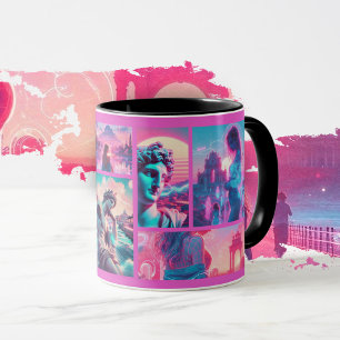 Italy Vaporwave Retrowave, Custom photo collage Mug