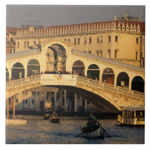Italy, Veneto, Venice, Canal Grande and Rialto Ceramic Tile