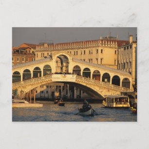 Italy, Veneto, Venice, Canal Grande and Rialto Postcard