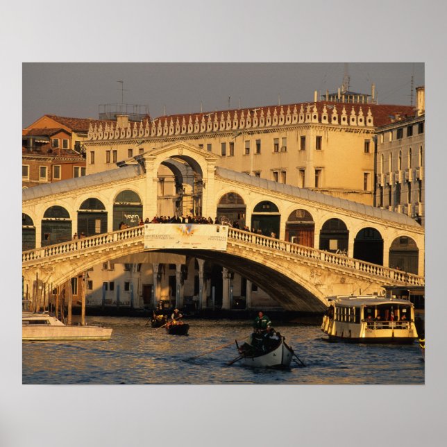 Italy, Veneto, Venice, Canal Grande and Rialto Poster (Front)