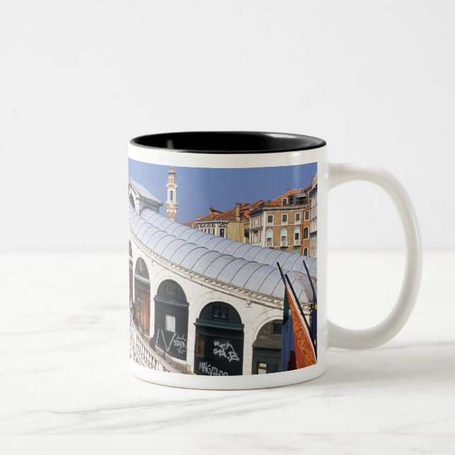 Italy, Veneto, Venice, Rialto Bridge crossing Two-Tone Coffee Mug (Right)