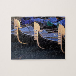 Italy, Veneto, Venice. Row of Gondolas. Jigsaw Puzzle