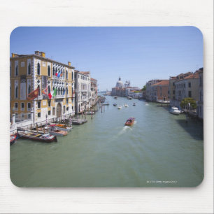 Italy, Venice, Boats on canal in city Mouse Pad