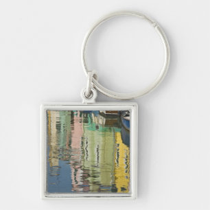 Italy, Venice, Burano. Multicolored houses along Key Ring