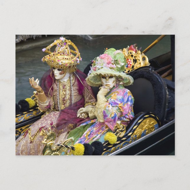 Italy, Venice. Couple dressed in costumes for Postcard (Front)