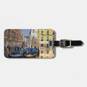 Italy, Venice, gondolas moored along canal Luggage Tag