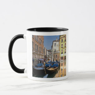 Italy, Venice, gondolas moored along canal Mug