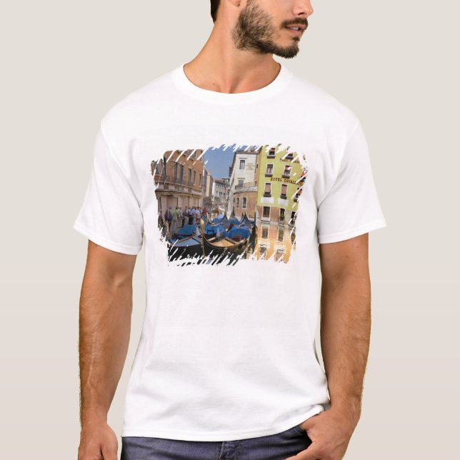Italy, Venice, gondolas moored along canal T-Shirt (Front)