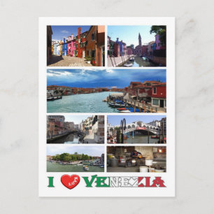 Italy - Venice - I Love - Postcard
