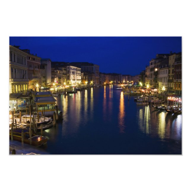 Italy, Venice, Night View Along the Grand 2 Photo Print (Front)