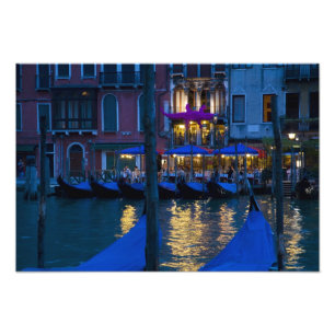 Italy, Venice, Night View Along the Grand Photo Print