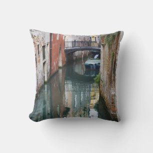 Italy, Venice, Reflections and Small Bridge of Cushion