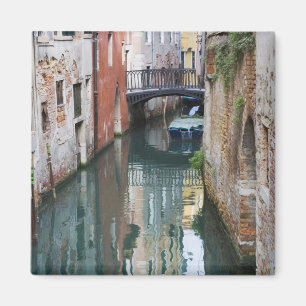 Italy, Venice, Reflections and Small Bridge of Magnet