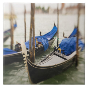 Italy, Venice, Selective Focus of Gondola in the Ceramic Tile