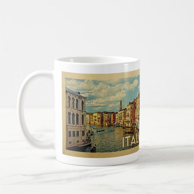 Italy Venice Vintage Travel Coffee Mug (Left)