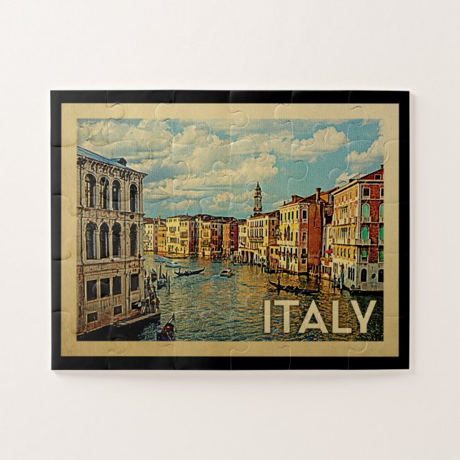Italy Venice Vintage Travel Jigsaw Puzzle (Horizontal)