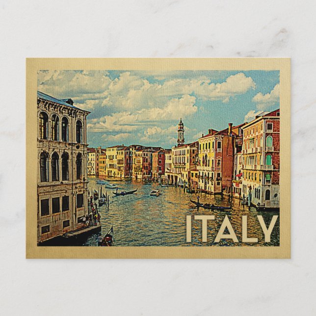 Italy Venice Vintage Travel Postcard (Front)