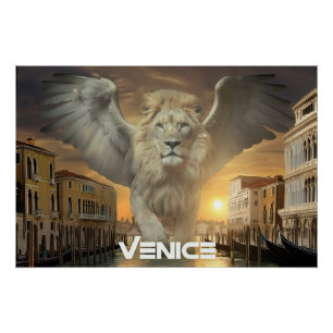 ITALY - VENICE - WINGED LION POSTER
