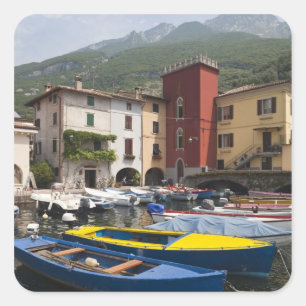 Italy, Verona Province, Malcesine. Cassone old 2 Square Sticker